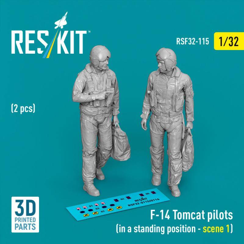 F-14 Tomcat - Pilots (in a standing position - scene 1) (2 pcs) (3D Printed) von ResKit Models