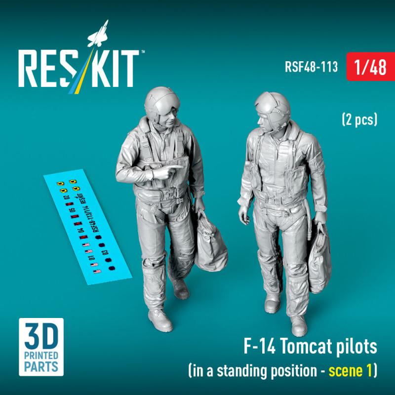 F-14 Tomcat pilots (in a standing position - scene 1) (2 pcs) (3D Printed) von ResKit Models