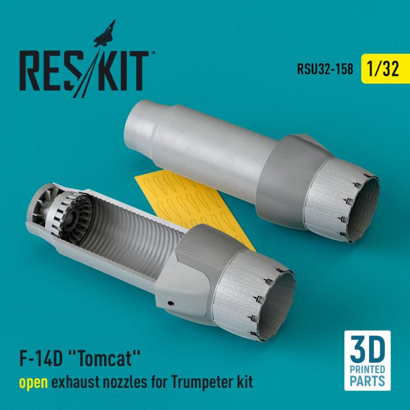 F-14D Tomcat open exhaust nozzles for Trumpeter kit (3D Printed) von ResKit Models