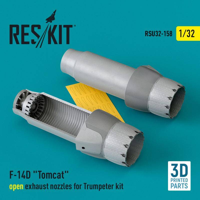 F-14D Tomcat open exhaust nozzles for Trumpeter kit (3D Printed) von ResKit Models