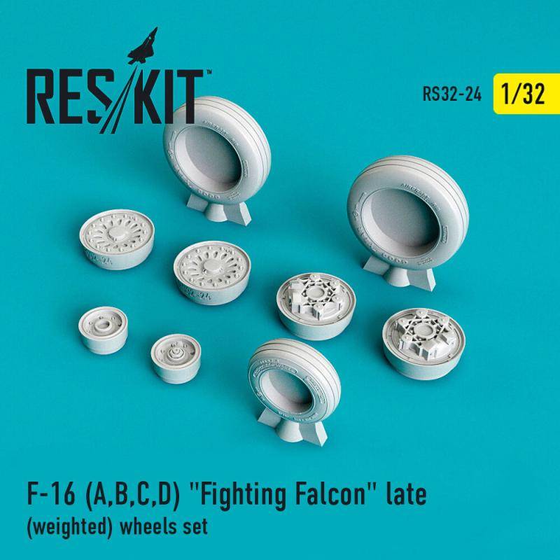 F-16 (A,B,C,D) Fighting Falcon late (weighted) wheels set von ResKit Models