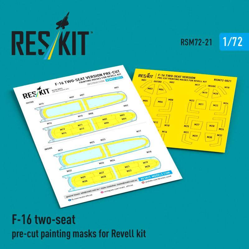 F-16 two-seat - Pre-cut painting masks [Revell] von ResKit Models