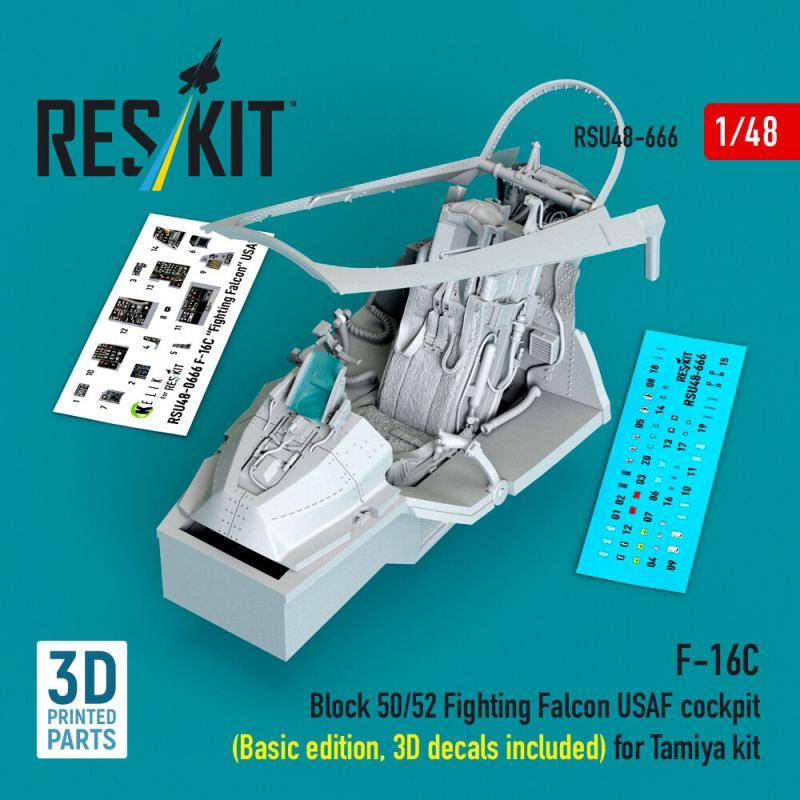 F-16C Block 50/52 Fighting Falcon USAF - Cockpit (Basic edition, 3D decals included) (3D Printed) [Tamiya] von ResKit Models