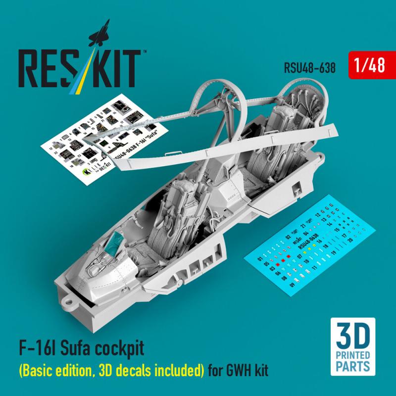 F-16I Sufa - Cockpit (Basic edition, 3D decals included) (3D Printed) [Great Wall Hobby] von ResKit Models