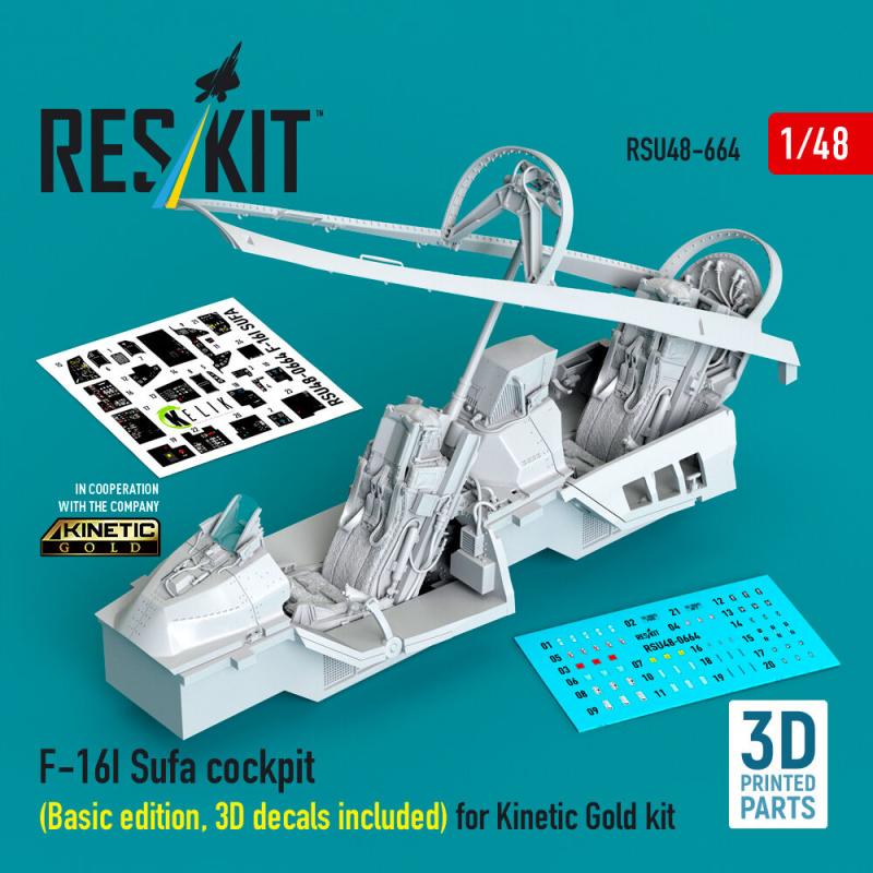 F-16I Sufa - Cockpit (Basic edition, 3D decals included) (3D Printed) [Kinetic] von ResKit Models