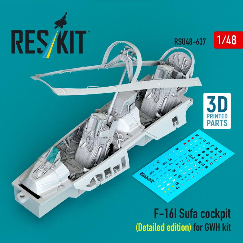 F-16I Sufa - Cockpit (Detailed edition) (3D Printed) [Great Wall Hobby] von ResKit Models
