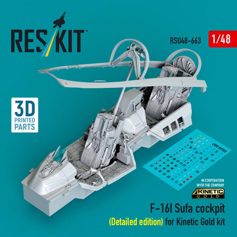 F-16I Sufa - Cockpit (Detailed edition) (3D Printed) [Kinetic] von ResKit Models