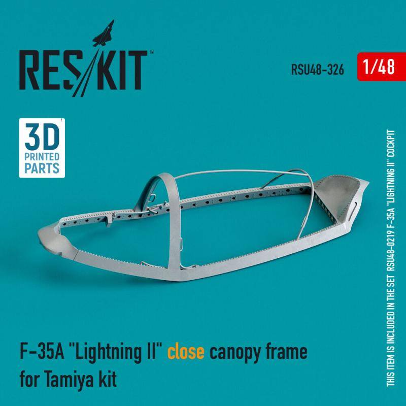 F-35A Lightning II close canopy frame for Tamiya kit (3D Printed) von ResKit Models