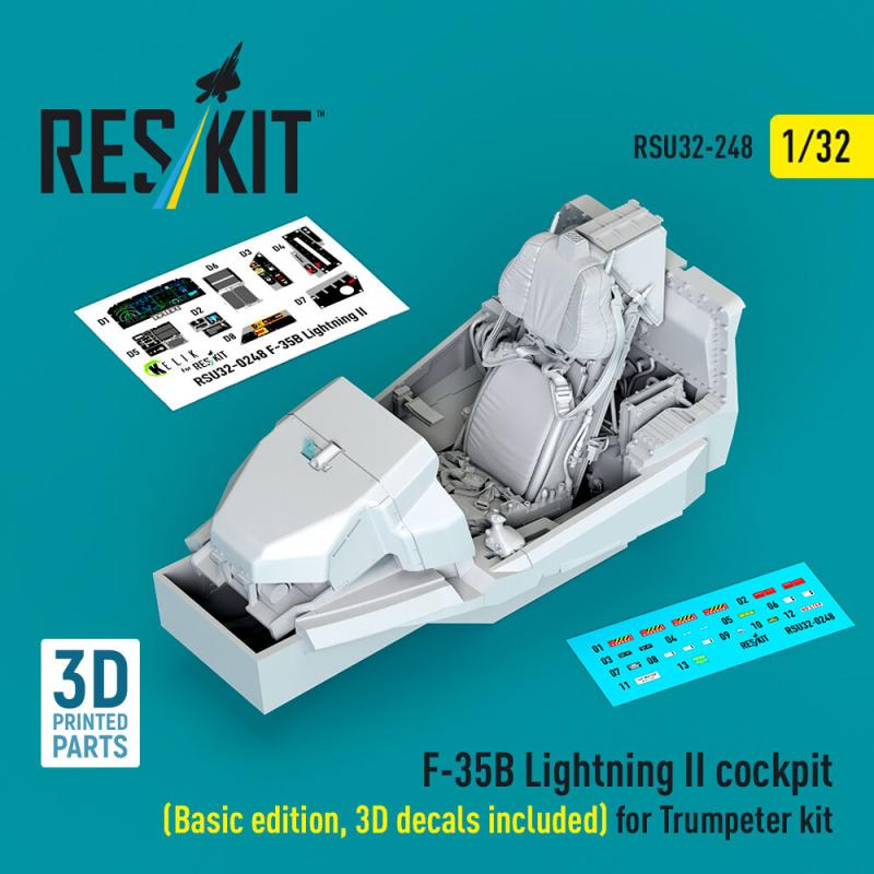 ?F-35B Lightning II cockpit (Basic edition, 3D decals included) (3D Printed) [Trumpeter] von ResKit Models