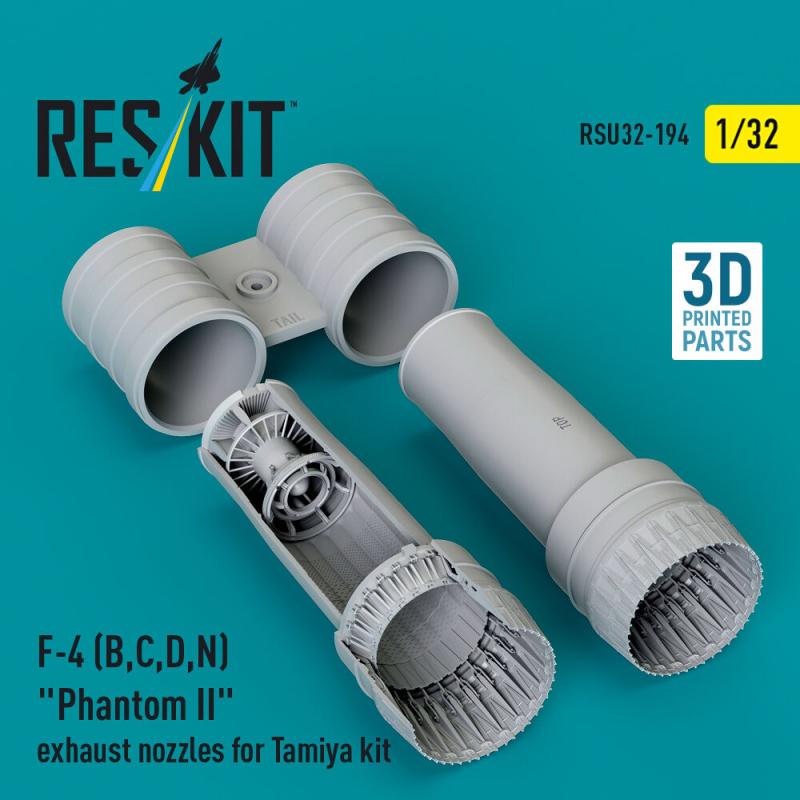 F-4 (B, C, D, N) Phantom II exhaust nozzles for Tamiya kit (3d Printed) von ResKit Models