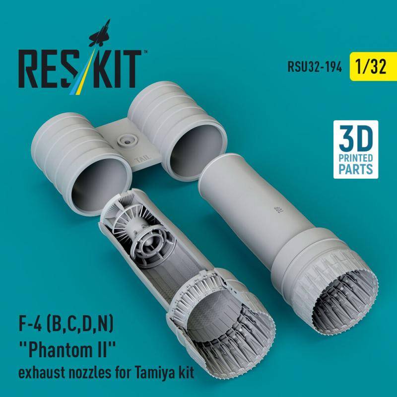 F-4 (B, C, D, N) Phantom II exhaust nozzles for Tamiya kit (3d Printed) von ResKit Models