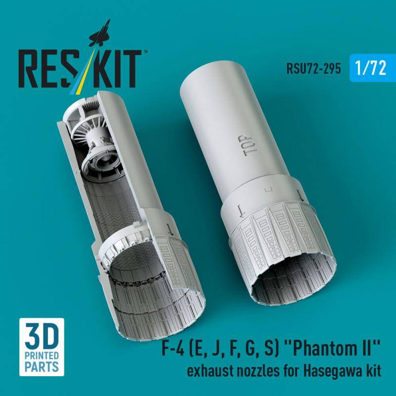 F-4 (E, J, F, G, S) Phantom II exhaust nozzles for Hasegawa kit (3D Printed) von ResKit Models