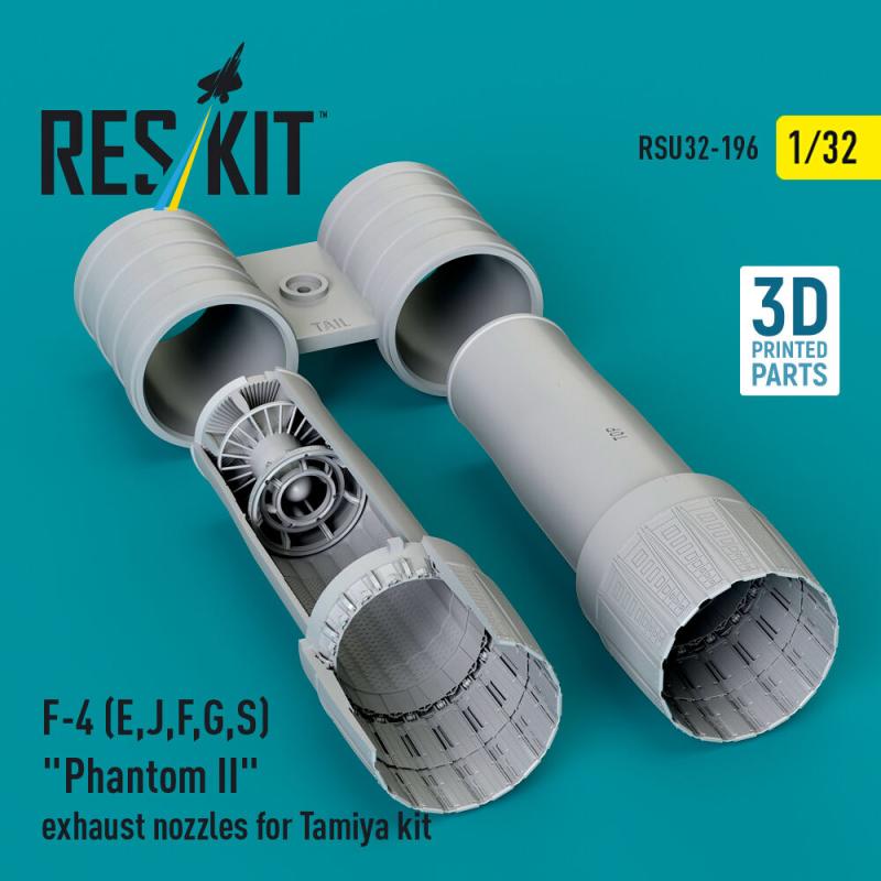 F-4 (E, J, F, G, S) Phantom II exhaust nozzles for Tamiya kit (3D Printed) von ResKit Models