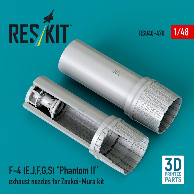 F-4 (E, J, F, G, S) Phantom II exhaust nozzles for Zoukei-Mura kit (3D Printed) von ResKit Models