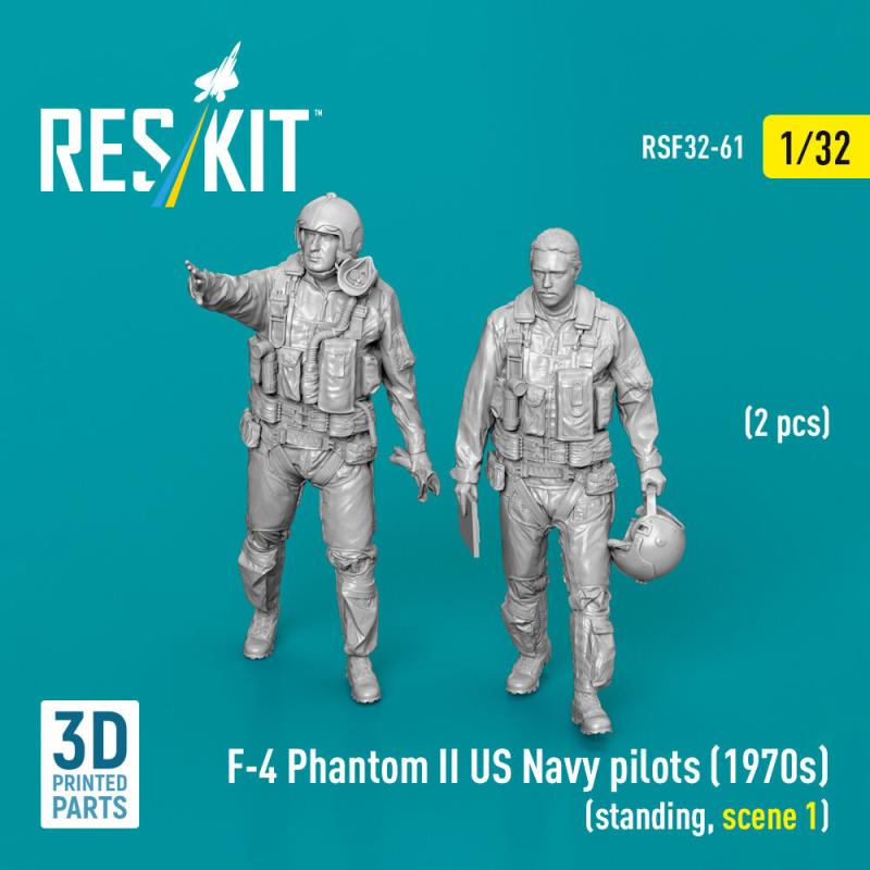 F-4 Phantom II - US Navy pilots (1970s) (standing, scene 1) (2 pcs) (3D Printed) von ResKit Models