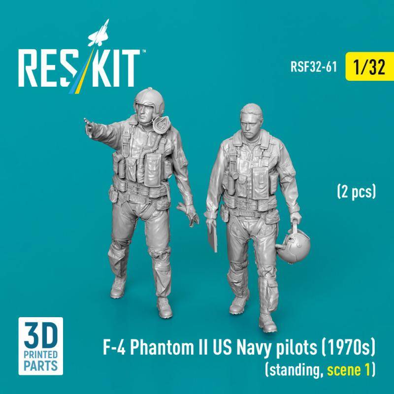 F-4 Phantom II - US Navy pilots (1970s) (standing, scene 1) (2 pcs) (3D Printed) von ResKit Models