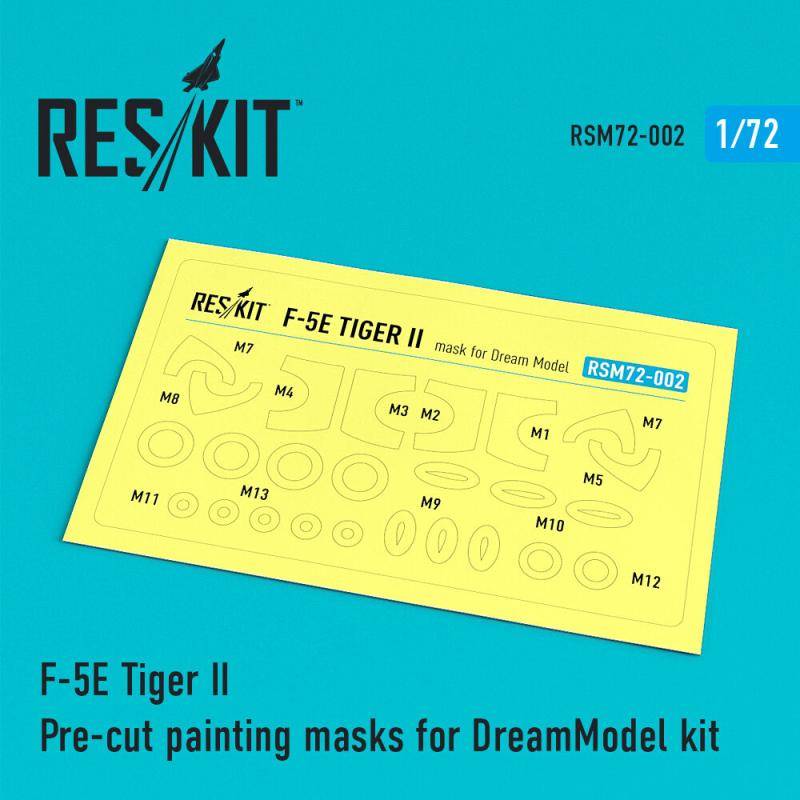 F-5E Tiger II Pre-cut painting masks for DreamModel kit von ResKit Models