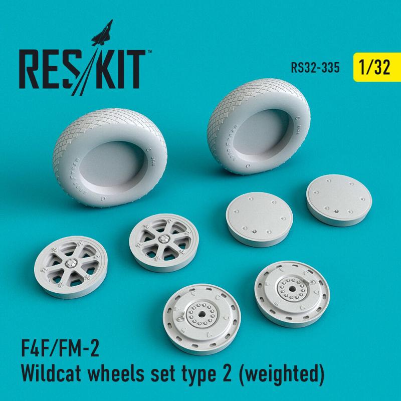 F4F/FM-2 Wildcat wheels set type 2 (weighted) von ResKit Models