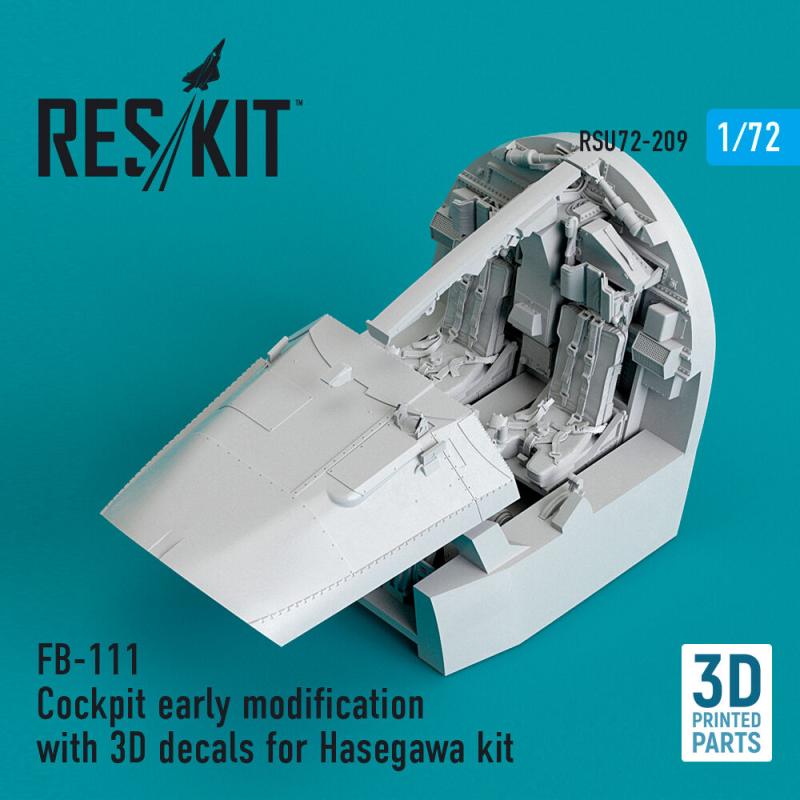 FB-111 Cockpit early modification with 3D decals for Hasegawa kit (3D Printed) von ResKit Models
