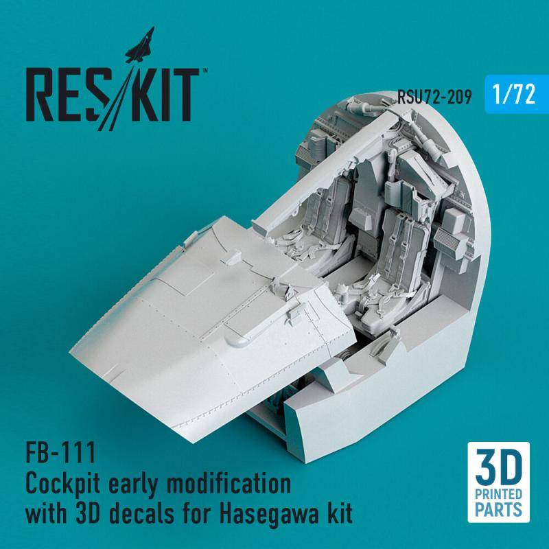 FB-111 Cockpit early modification with 3D decals for Hasegawa kit (3D Printed) von ResKit Models