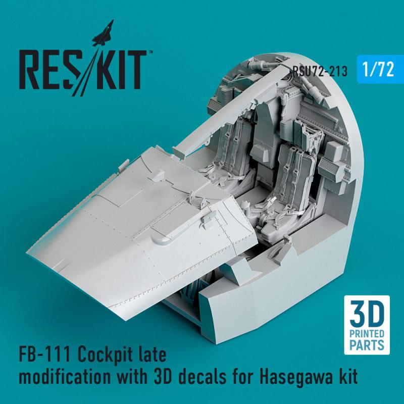 FB-111 Cockpit late modification with 3D decals for Hasegawa kit (3D Printed) von ResKit Models
