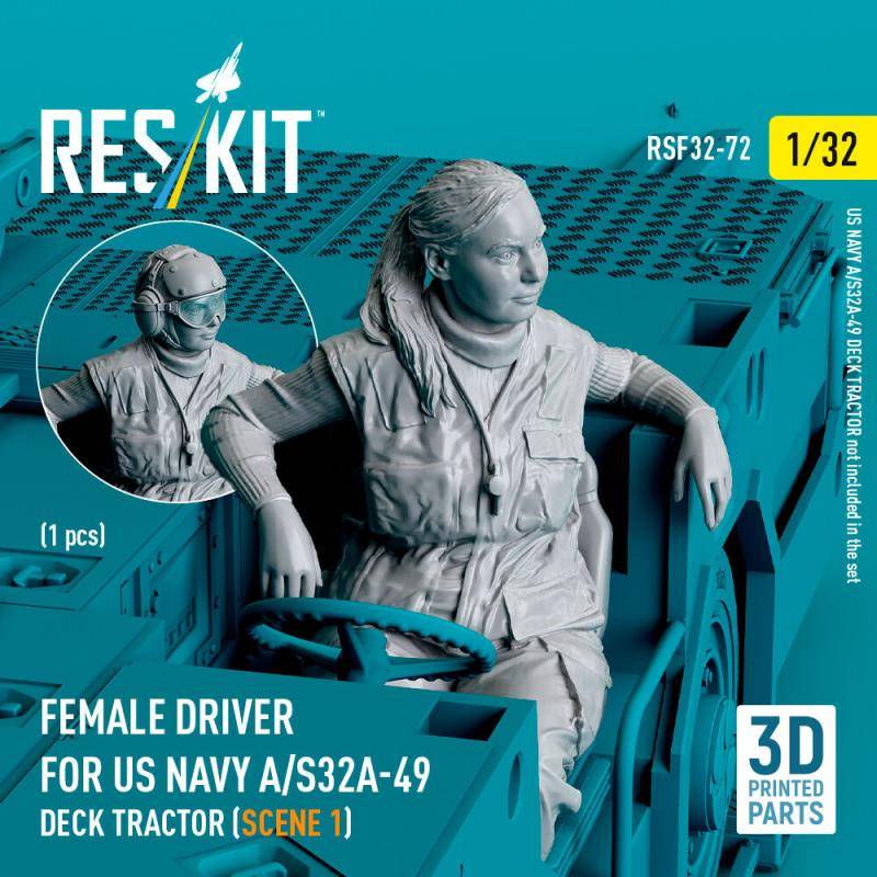 Female driver for US NAVY A/S32A-49 Deck Tractor (scene 1) (1 pcs) (3D Printed) von ResKit Models