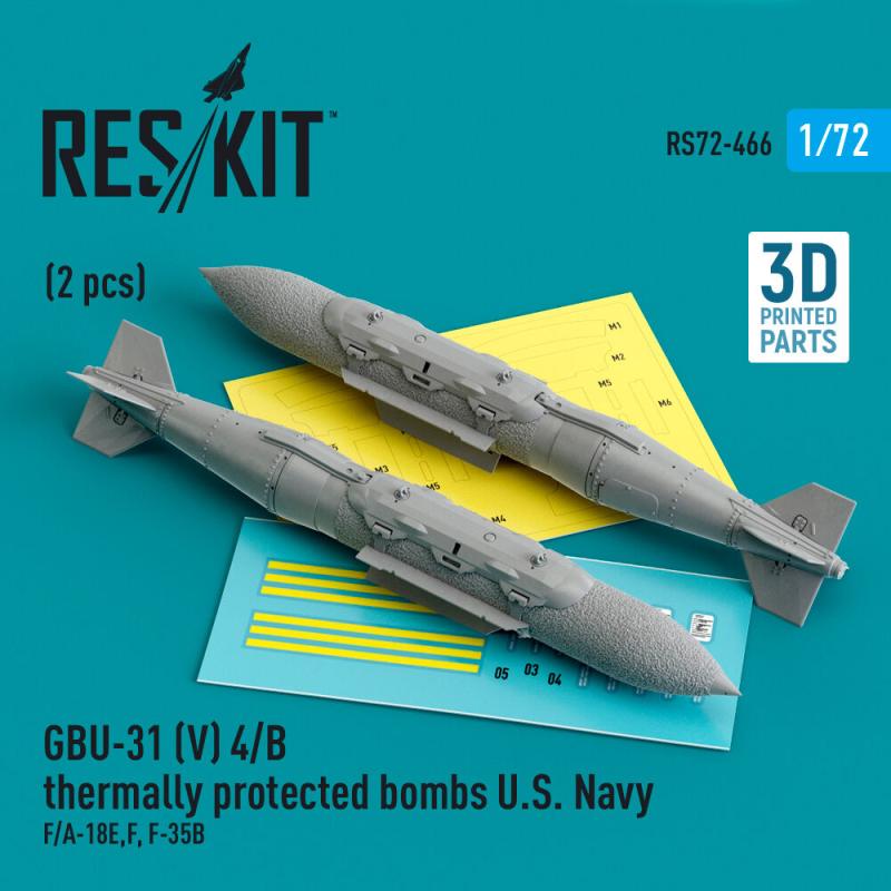 GBU-31 (V) 4/B thermally protected bombs U.S. Navy (2 pcs) (F/A-18E,F, F-35B) (3D Printed) von ResKit Models