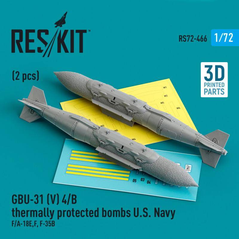 GBU-31 (V) 4/B thermally protected bombs U.S. Navy (2 pcs) (F/A-18E,F, F-35B) (3D Printed) von ResKit Models
