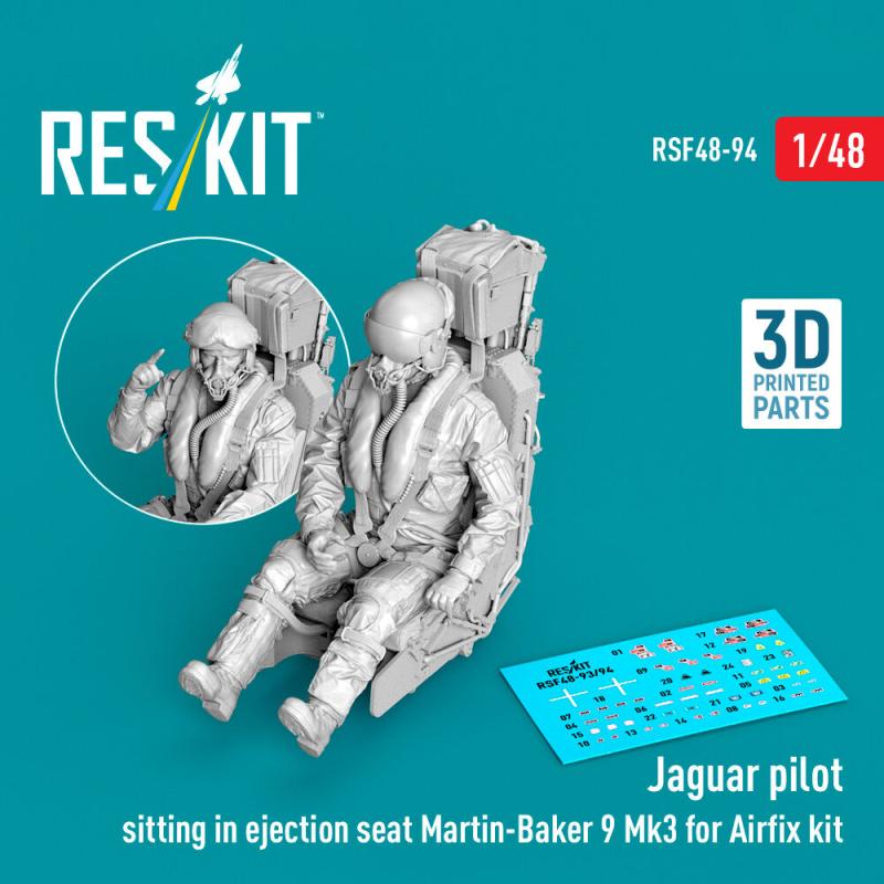 Jaguar - Pilot sitting in ejection seat Martin-Baker 9 Mk3 (3D Printed) [Airfix] von ResKit Models