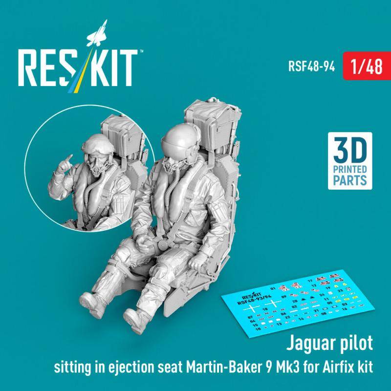 Jaguar - Pilot sitting in ejection seat Martin-Baker 9 Mk3 (3D Printed) [Airfix] von ResKit Models