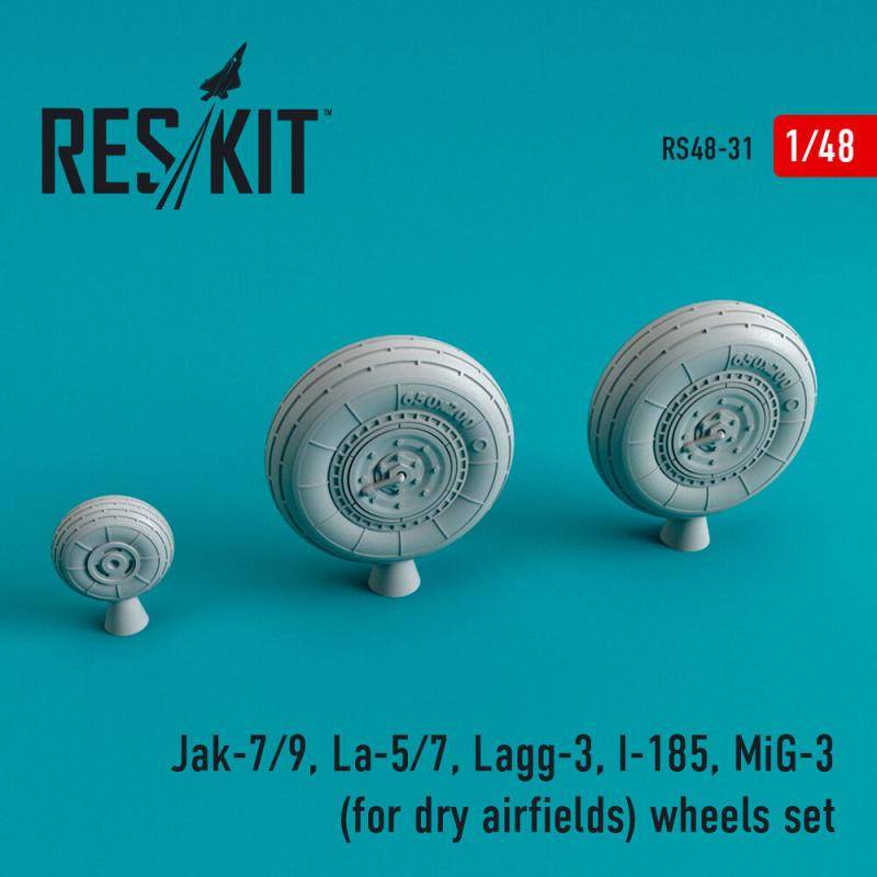 Jak-7/9, La-5/7, Lagg-3, I-185, MiG-3 wheels set for dry airfields von ResKit Models