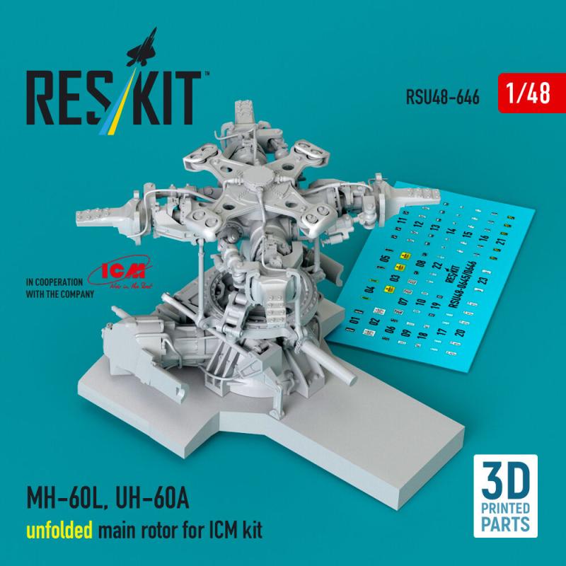 MH-60L, UH-60A - Unfolded main rotor (3D Printed) [ICM] von ResKit Models