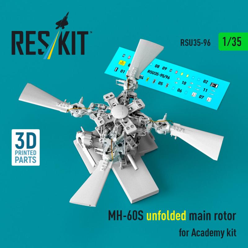 MH-60S - Unfolded main rotor (3D Printed) [Academy] von ResKit Models