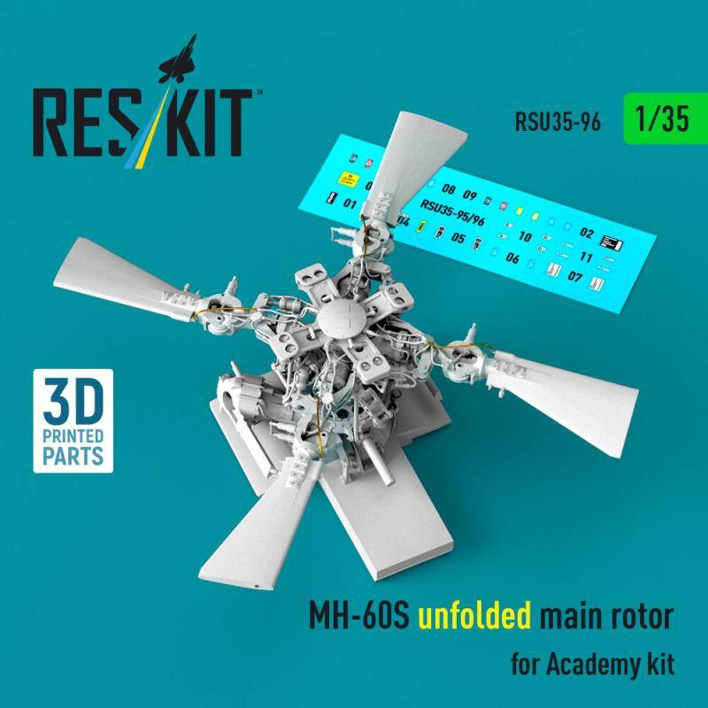 MH-60S - Unfolded main rotor (3D Printed) [Academy] von ResKit Models