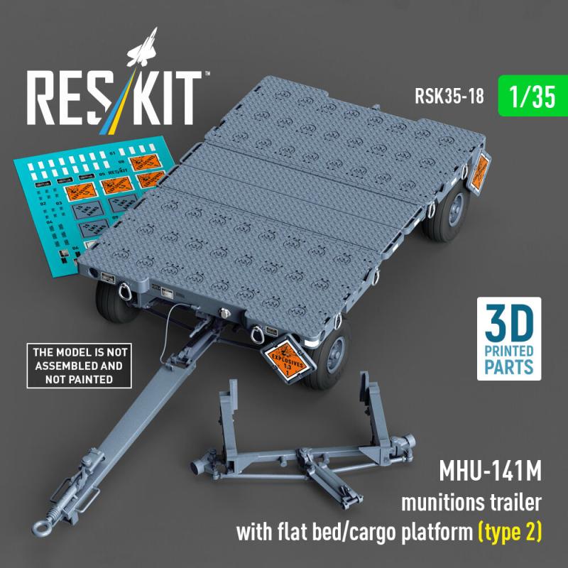 MHU-141M munitions trailer with flat bed/cargo platform (type 2) (3D Printed model kit) von ResKit Models