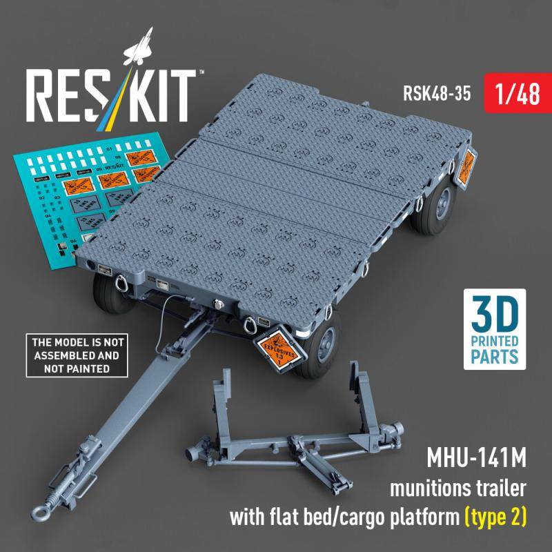 MHU-141M munitions trailer with flat bed/cargo platform (type 2) (3D Printed model kit) von ResKit Models