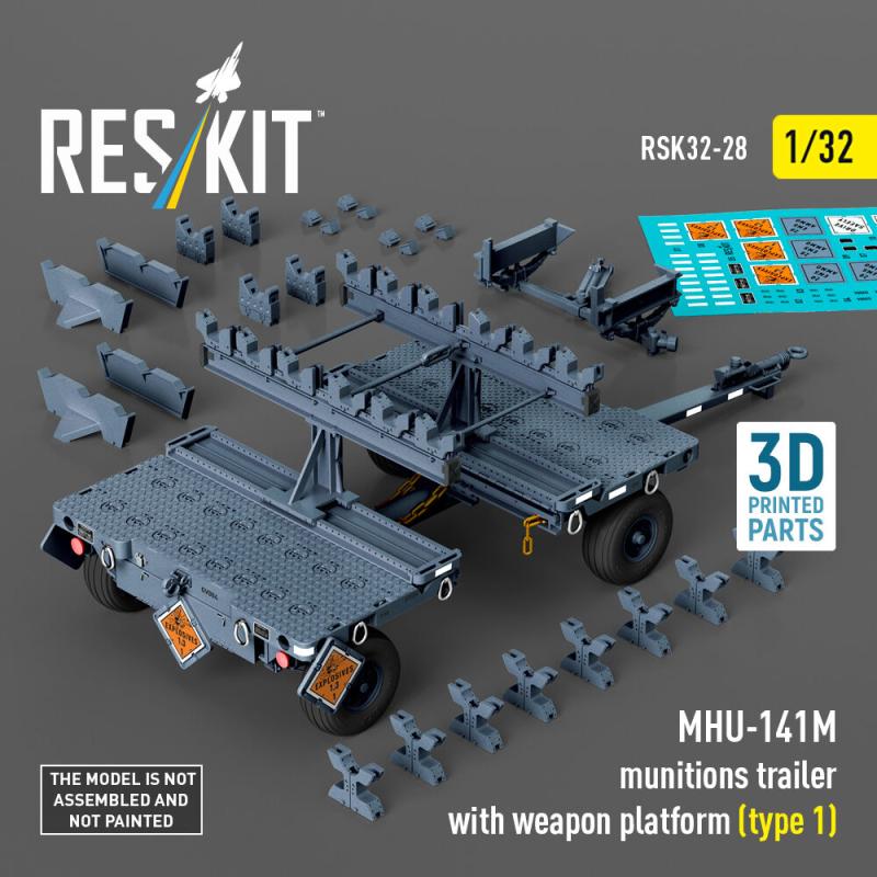 MHU-141M munitions trailer with weapon platform (type 1) (3D Printed model kit) von ResKit Models