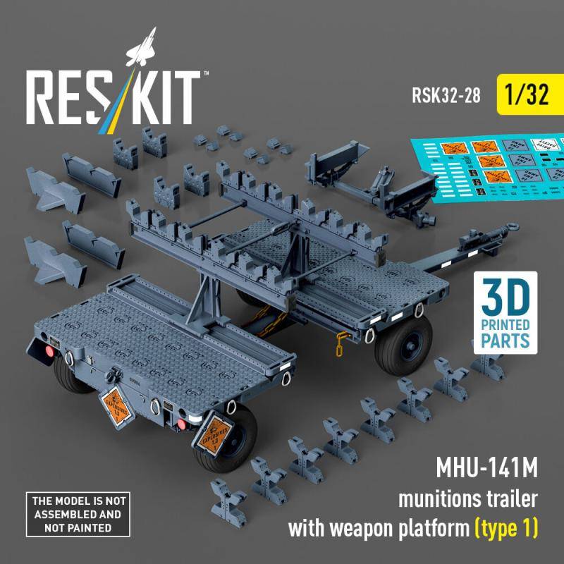 MHU-141M munitions trailer with weapon platform (type 1) (3D Printed model kit) von ResKit Models