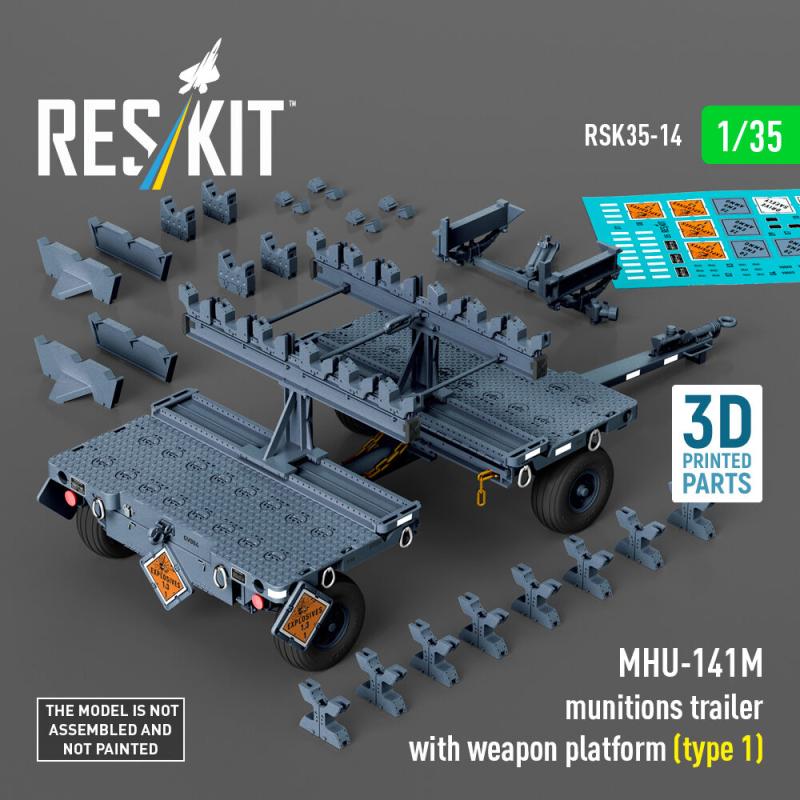 MHU-141M munitions trailer with weapon platform (type 1) (3D Printed model kit) von ResKit Models
