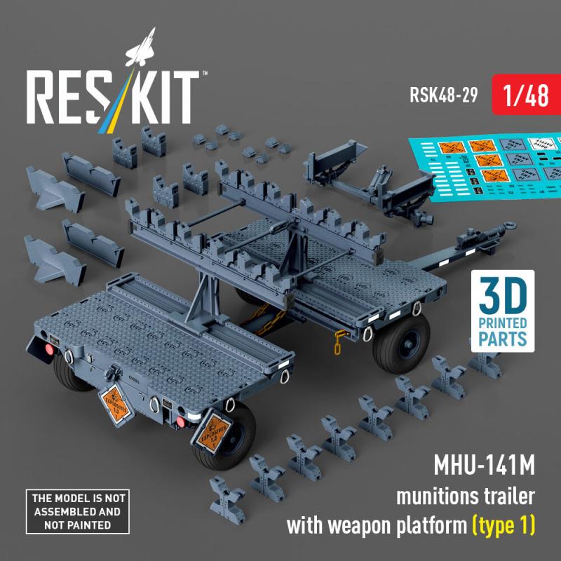 MHU-141M munitions trailer with weapon platform (type 1) (3D Printed model kit) von ResKit Models