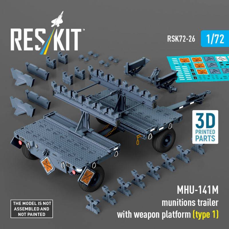 MHU-141M munitions trailer with weapon platform (type 1) (3D Printed model kit) von ResKit Models