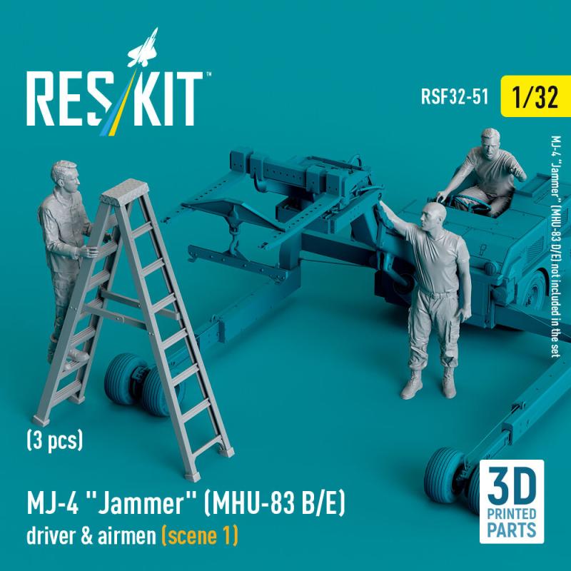 MJ-4 Jammer (MHU-83 B/E) driver & airmen (scene 1) (3 pcs) (3D Printed) von ResKit Models