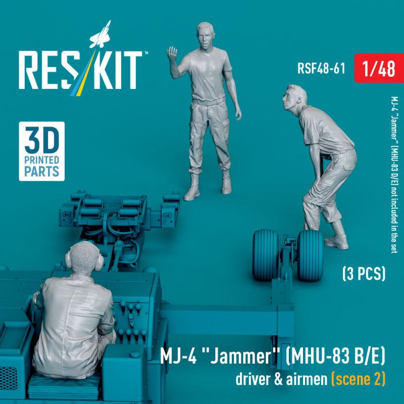MJ-4 Jammer (MHU-83 B/E) driver & airmen (scene 2) (3 pcs) (3D Printed) (1/48 von ResKit Models