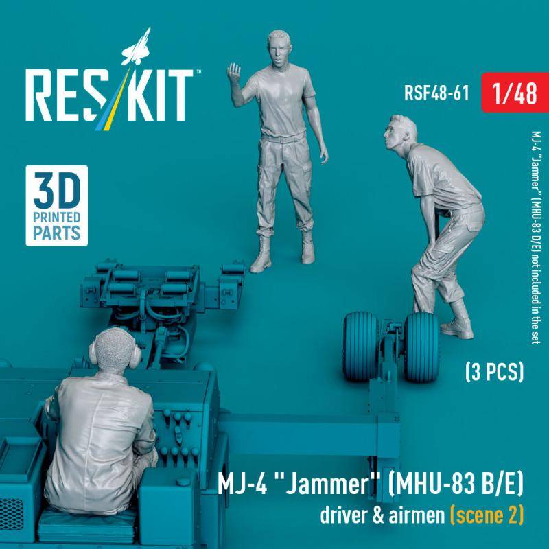 MJ-4 Jammer (MHU-83 B/E) driver & airmen (scene 2) (3 pcs) (3D Printed) (1/48 von ResKit Models