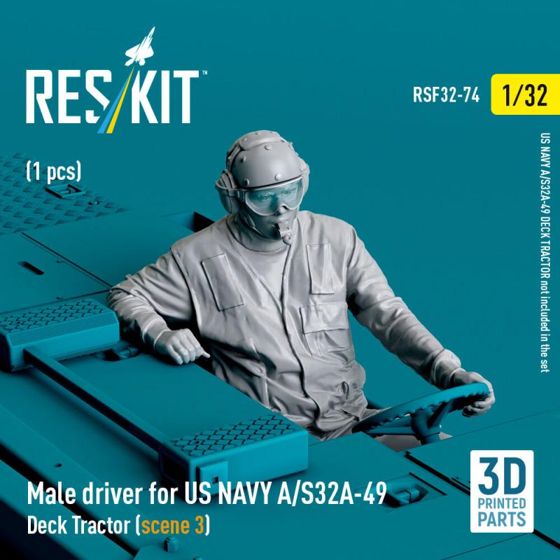 Male driver for US NAVY A/S32A-49 Deck Tractor (scene 3) (1 pcs) (3D Printed) von ResKit Models