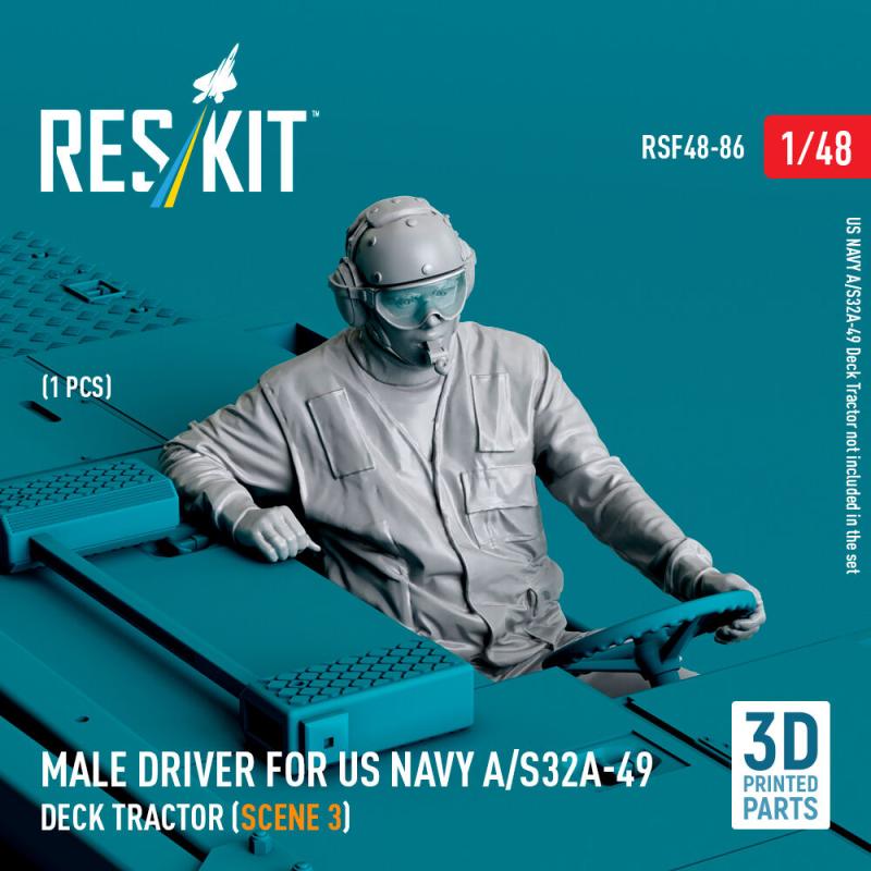 Male driver for US NAVY A/S32A-49 Deck Tractor (scene 3) (1 pcs) (3D Printed) von ResKit Models