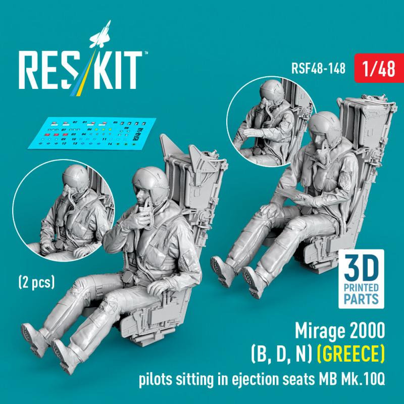 Mirage 2000 (B, D, N) (GREECE) pilots sitting in ejection seats MB Mk.10Q (2 pcs) (3D Printed) von ResKit Models