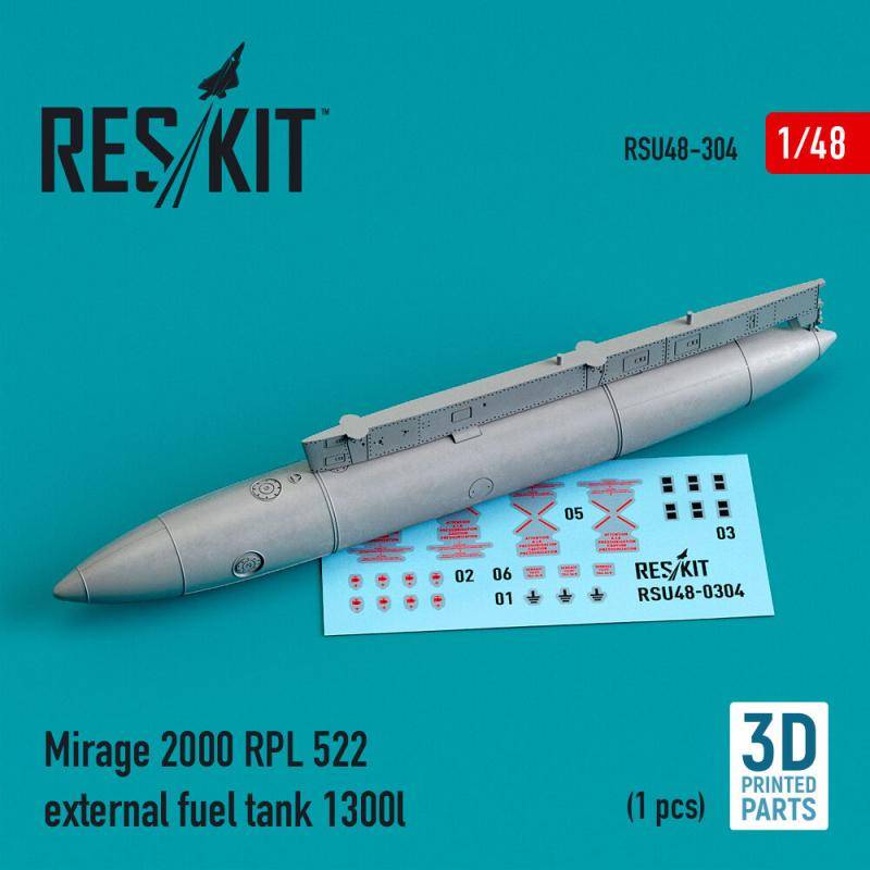 Mirage 2000 RPL 522 external fuel tank 1300lt (3D Printed) von ResKit Models