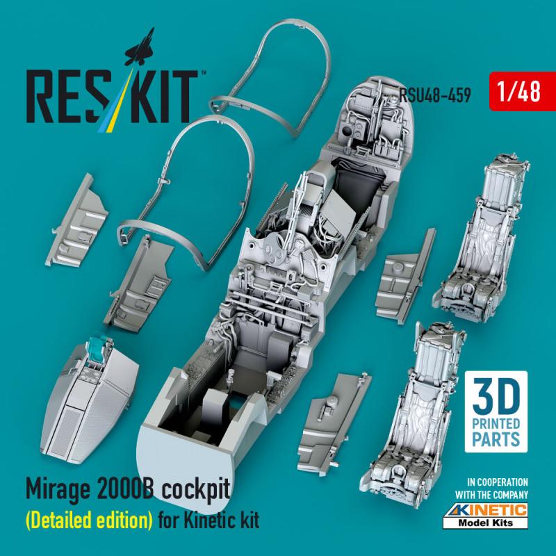 Mirage 2000B cockpit (Detailed edition) for Kinetic kit (3D Printed) von ResKit Models