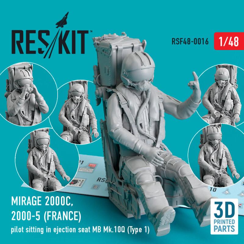 Mirage 2000C, 2000-5 (FRANCE) pilot sitting in ejection seat MB Mk.10Q (Type 1) (3D Printed) von ResKit Models